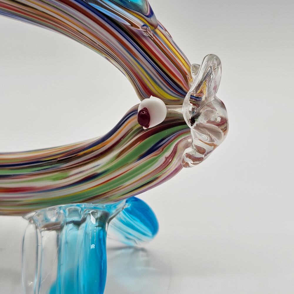 Murano Style Art Glass Fish Figurine Multicolor Cutout Body Vintage Handblown - Picture 5 of 9